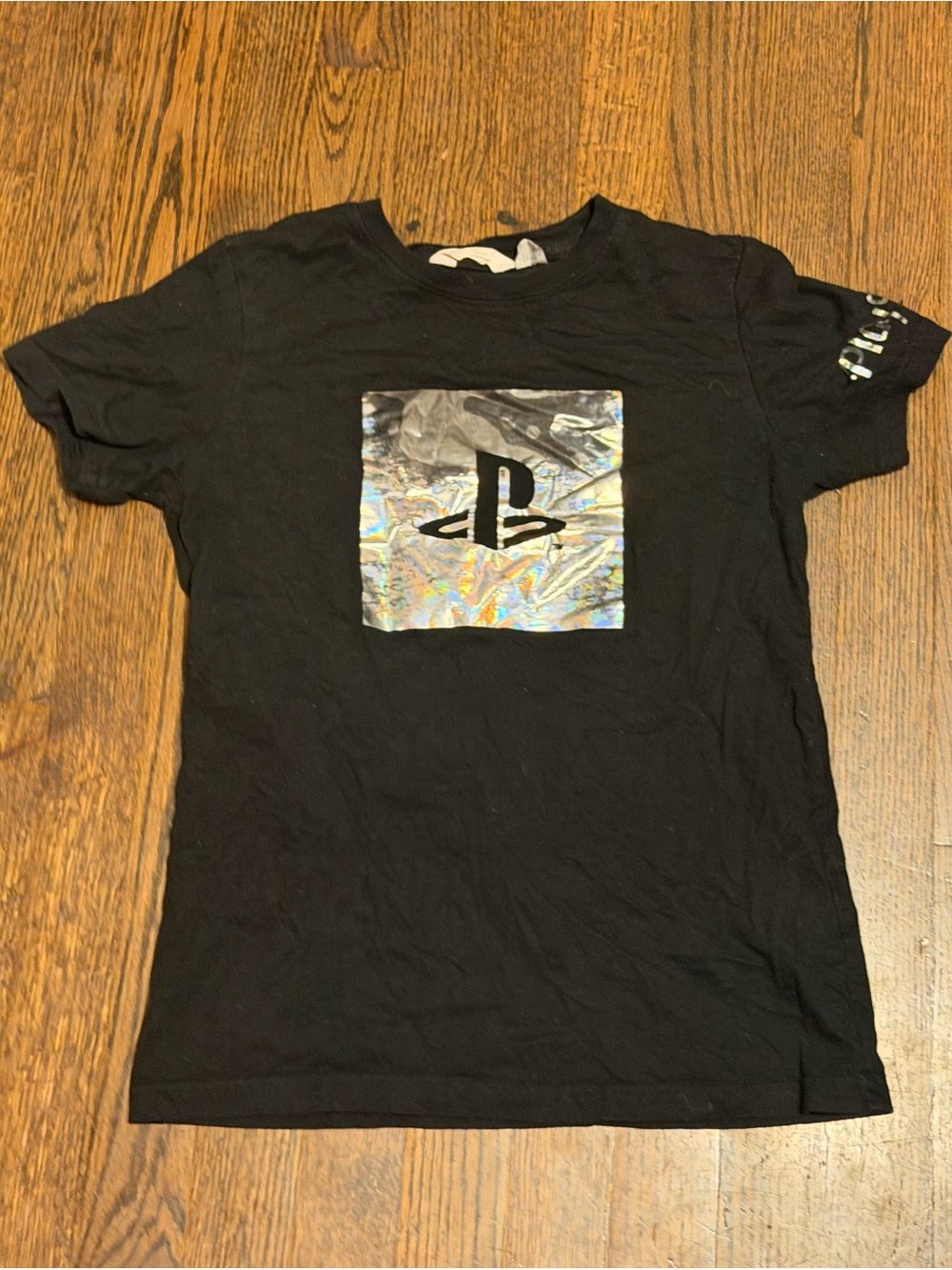 Sony Black Tee with Iridescent PlayStation Square